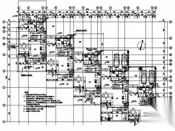 某四层联体别墅建筑施工图施工图下载【ID:149918138】