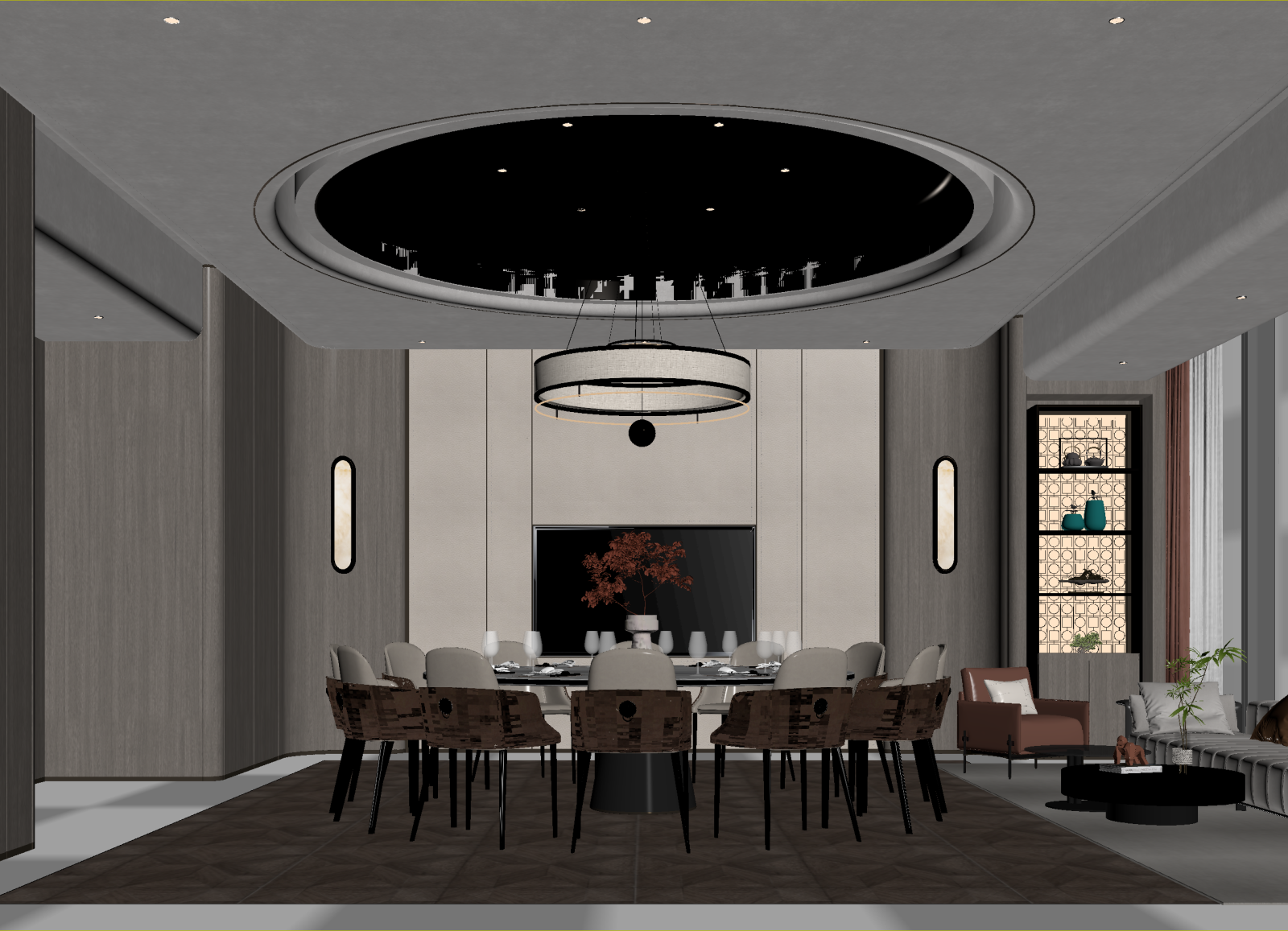 现代客餐厅3D模型下载【ID:1214762047】