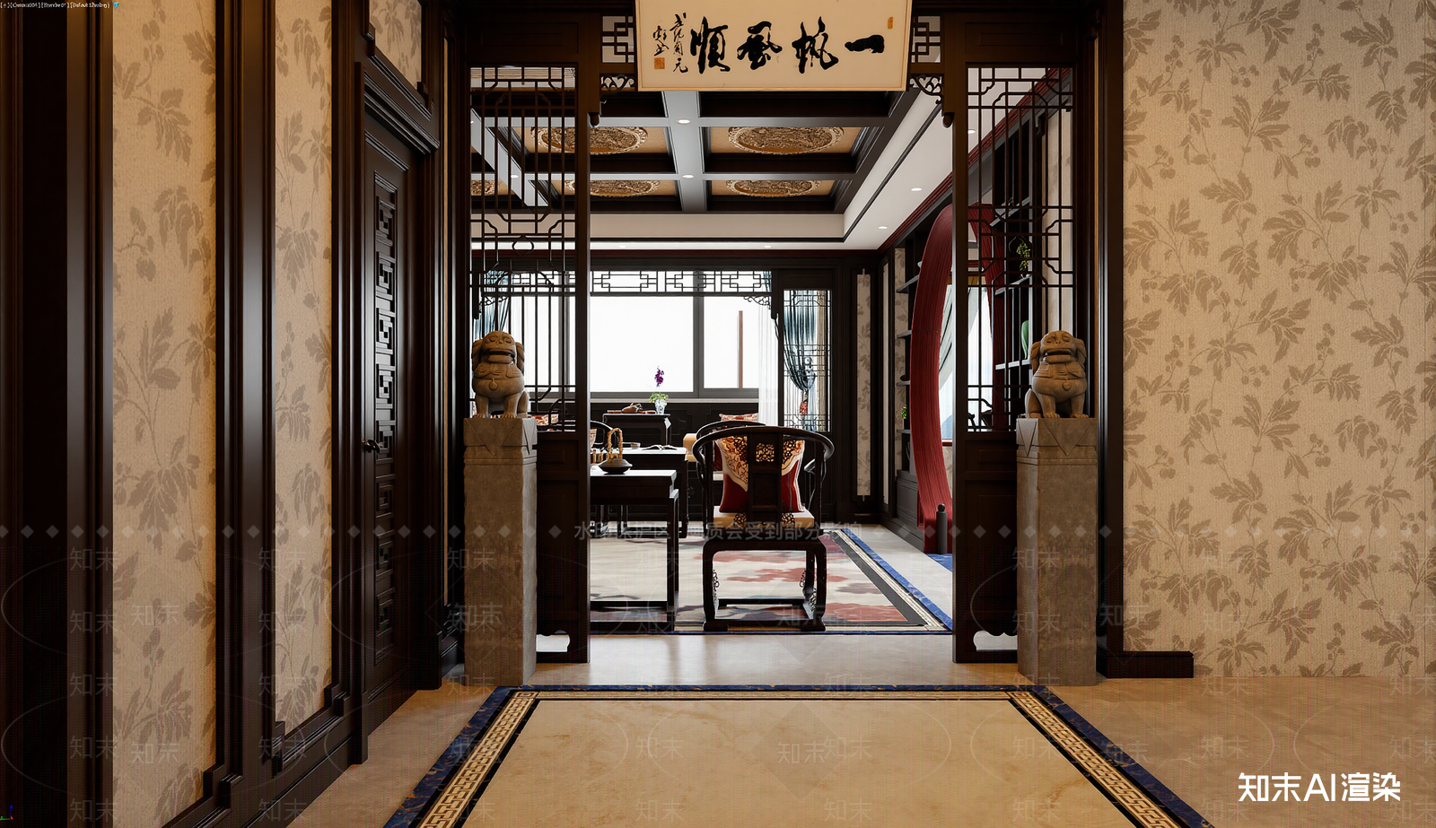 中式玄关3D模型下载【ID:1221640030】