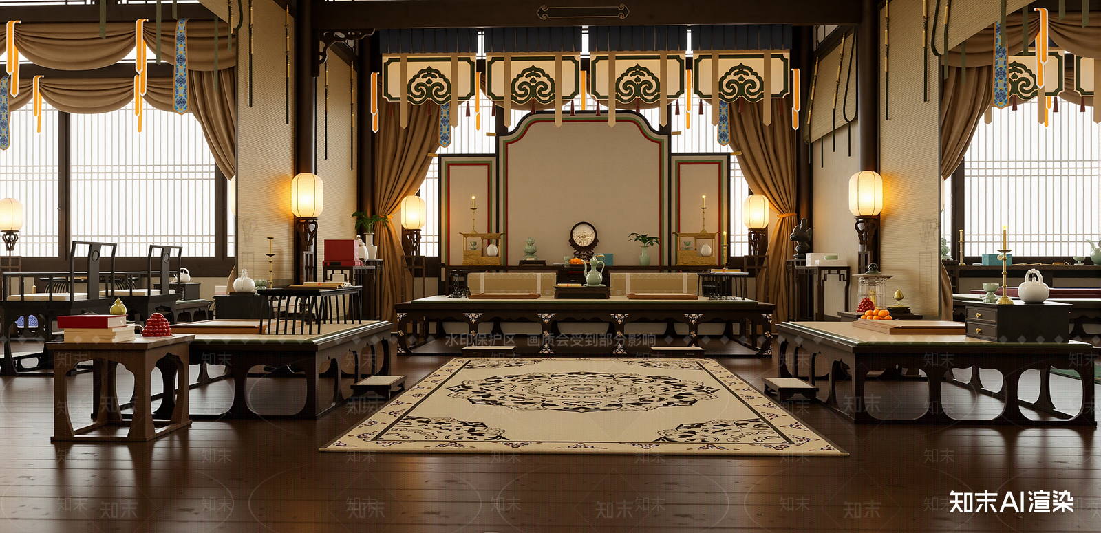 中式风格建筑SU模型下载【ID:1216076737】