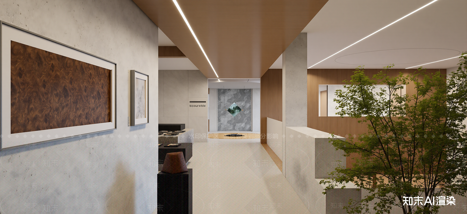 现代艺术展厅SU模型下载【ID:1222128502】