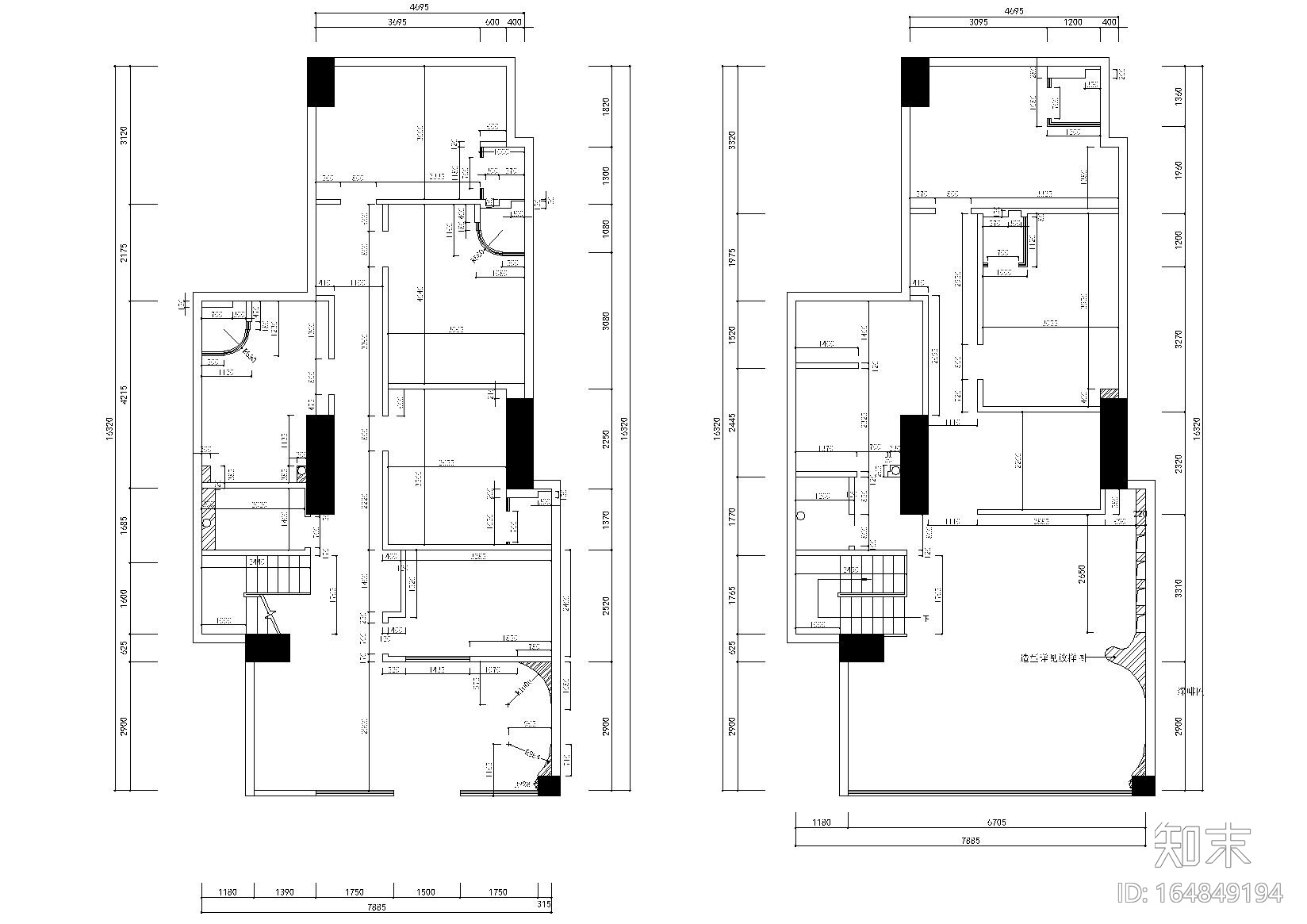 [广州]-新塘美容养生馆190㎡s施工图+效果图cad施工图下载【ID:164849194】