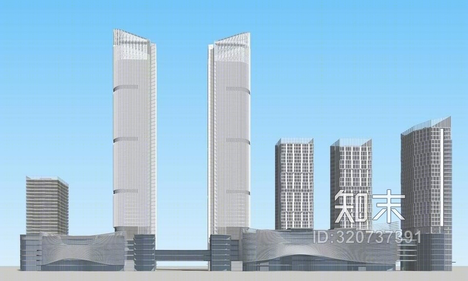 重庆中迪广场SU模型下载【ID:320737391】
