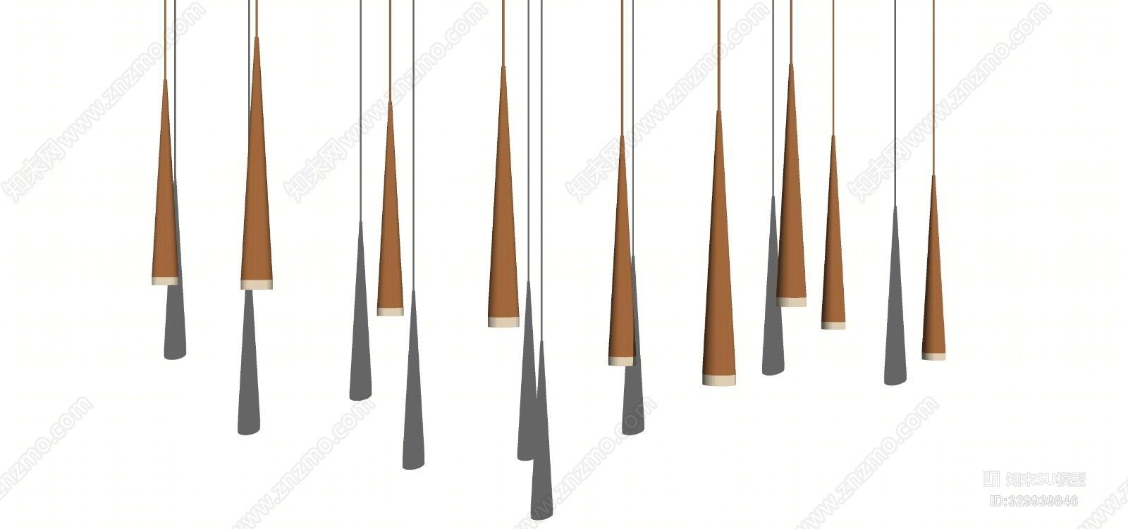 现代金属吊灯1编钟SU模型下载【ID:329939846】