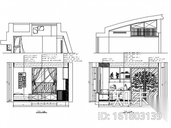 清新简约地中海三居室样板房装修施工图（含效果）cad施工图下载【ID:161803139】