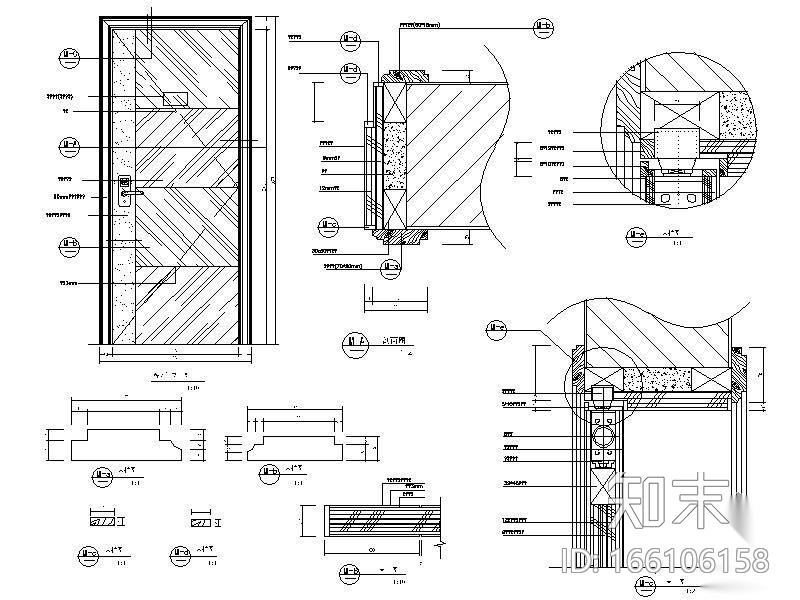 客房单扇木门cad施工图下载【ID:166106158】