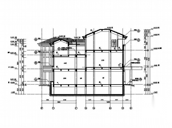 [四川]坡屋顶瓦屋面知名房地产售楼中心建筑施工图施工图下载【ID:164860127】