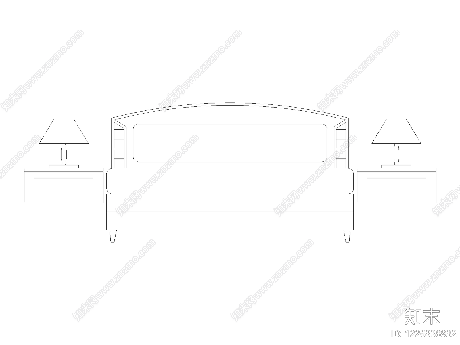 现代床CAD图纸