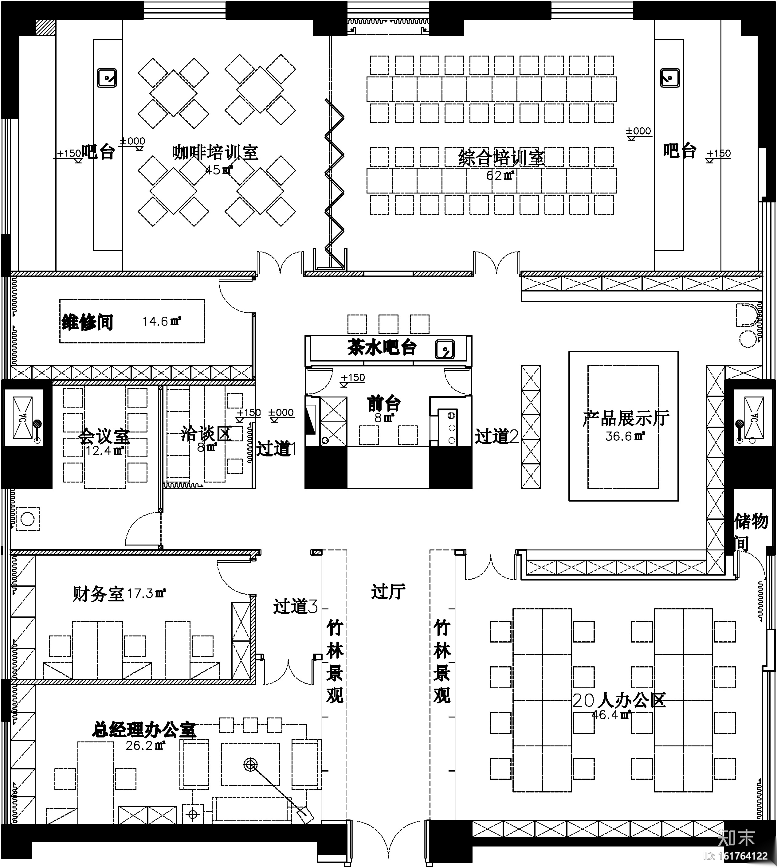 和沁百家丽咖啡多功能空间设计施工图下载【ID:161764122】