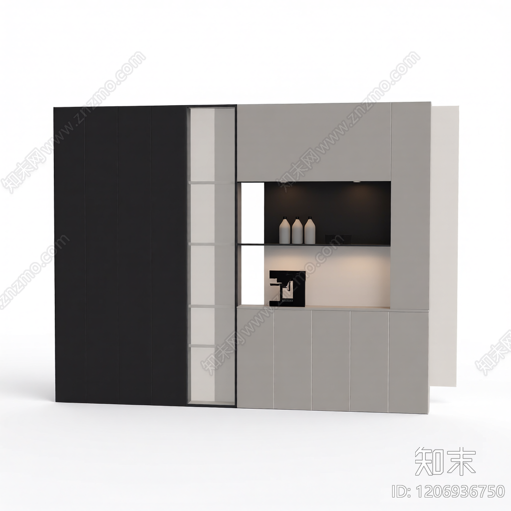 模块化咖啡吧台组件3D模型下载【ID:1206936750】