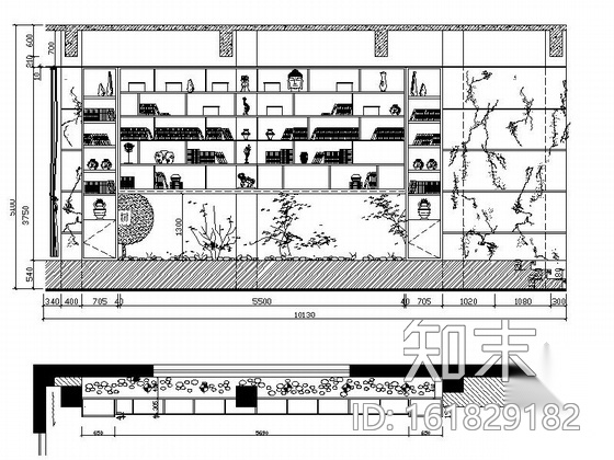 [嘉兴]休闲会所中式风格大堂吧室内施工图（含效果图）cad施工图下载【ID:161829182】