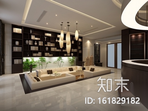 [嘉兴]休闲会所中式风格大堂吧室内施工图（含效果图）cad施工图下载【ID:161829182】