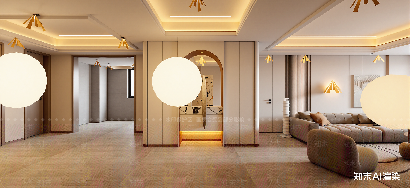 现代家居客厅SU模型下载【ID:1222252329】