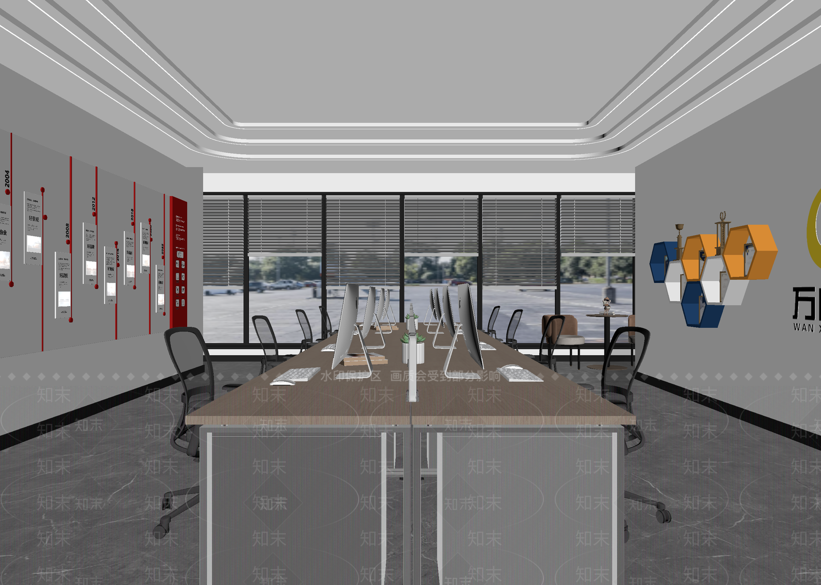 现代办公区3D模型下载【ID:1215167483】