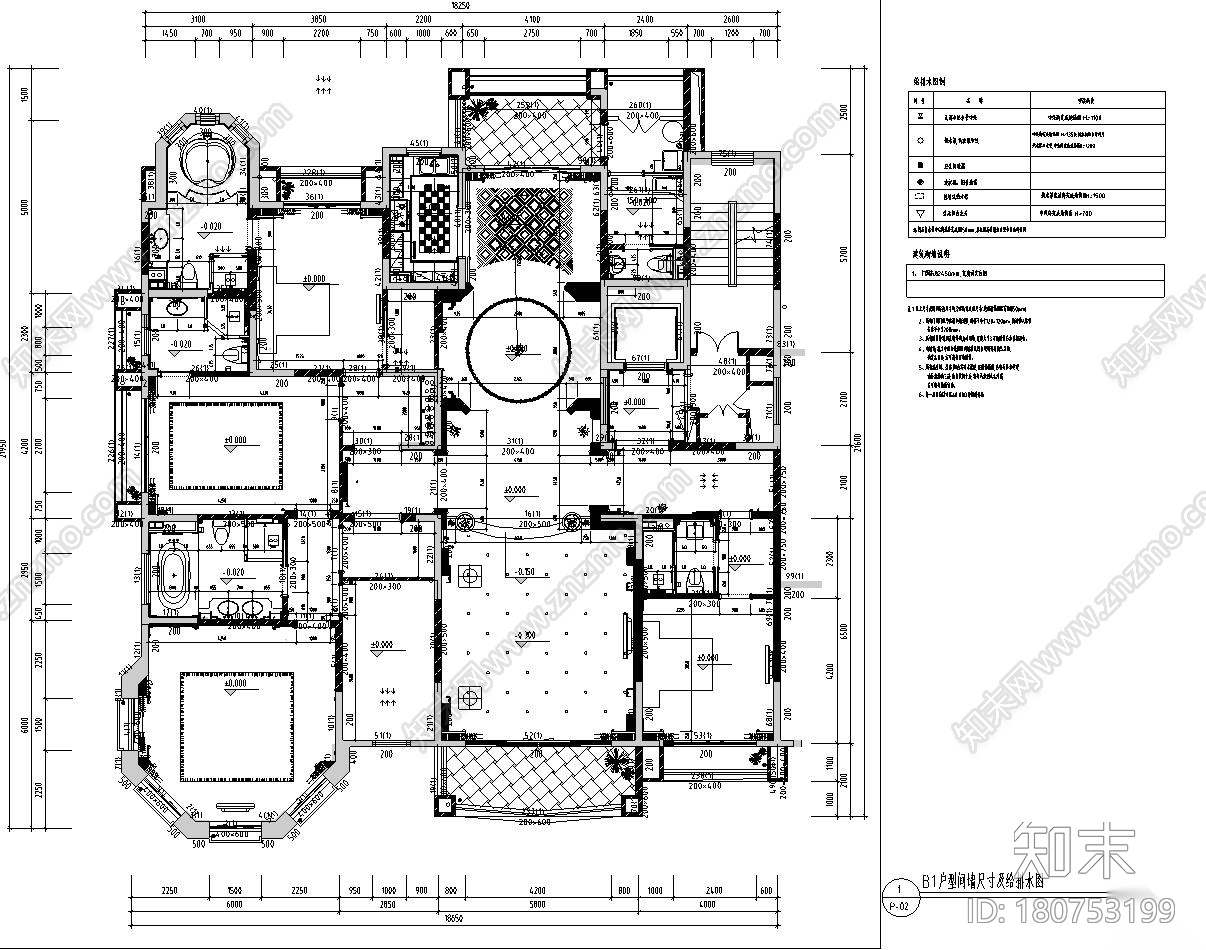 [陕西]西安曲池东岸样板间B1户型室内施工图设计（CAD+实...cad施工图下载【ID:180753199】