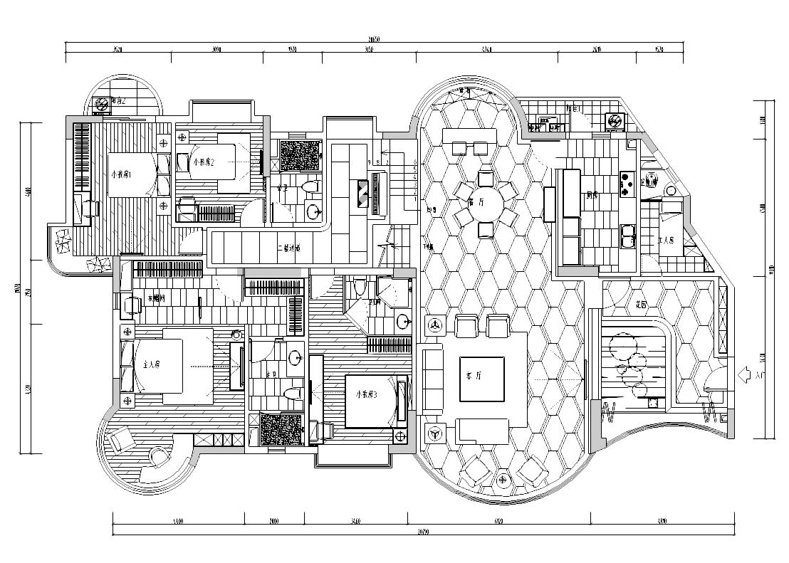 [陕西]西安怡宝花园别墅室内设计施工图及效果图cad施工图下载【ID:161778173】