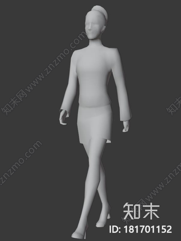 白领女性走路姿态（动作时间轴）CG模型下载【ID:181701152】