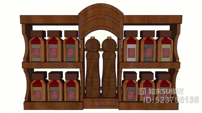 调料架SU模型下载【ID:523756135】