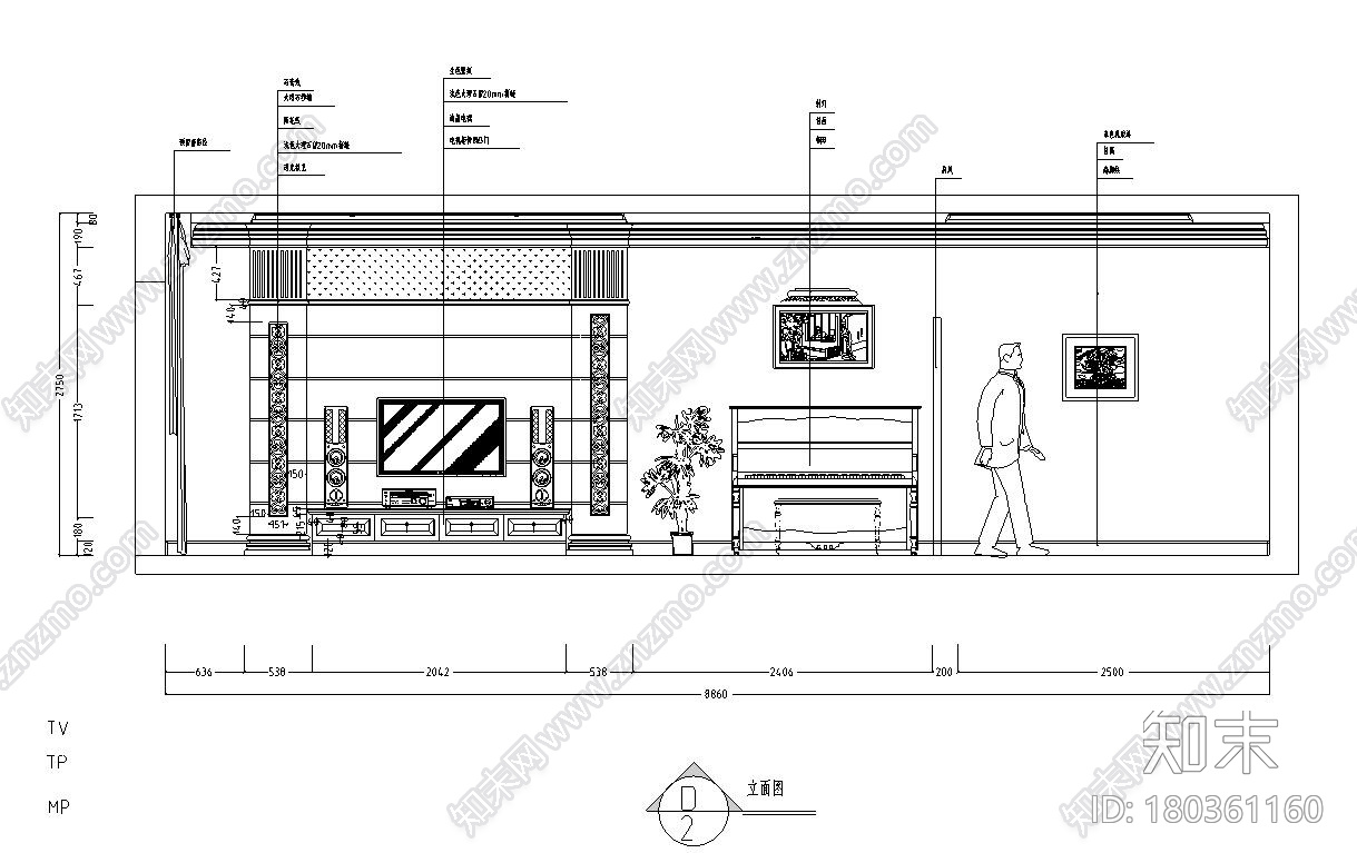 260㎡欧式风格三居室住宅装修施工图设计cad施工图下载【ID:180361160】