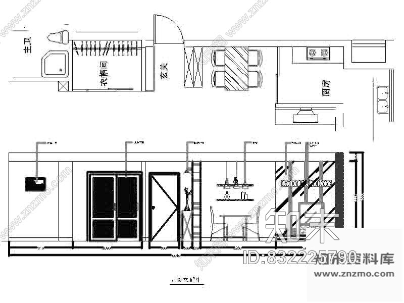 图块/节点客厅立面图cad施工图下载【ID:832225790】