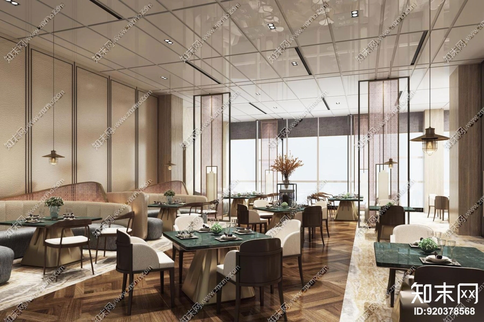 现代西餐厅3D模型下载【ID:920378568】