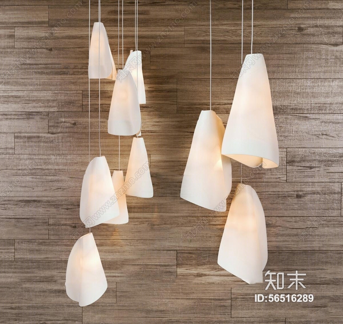 现代陶瓷小吊灯3D模型下载【ID:56516289】