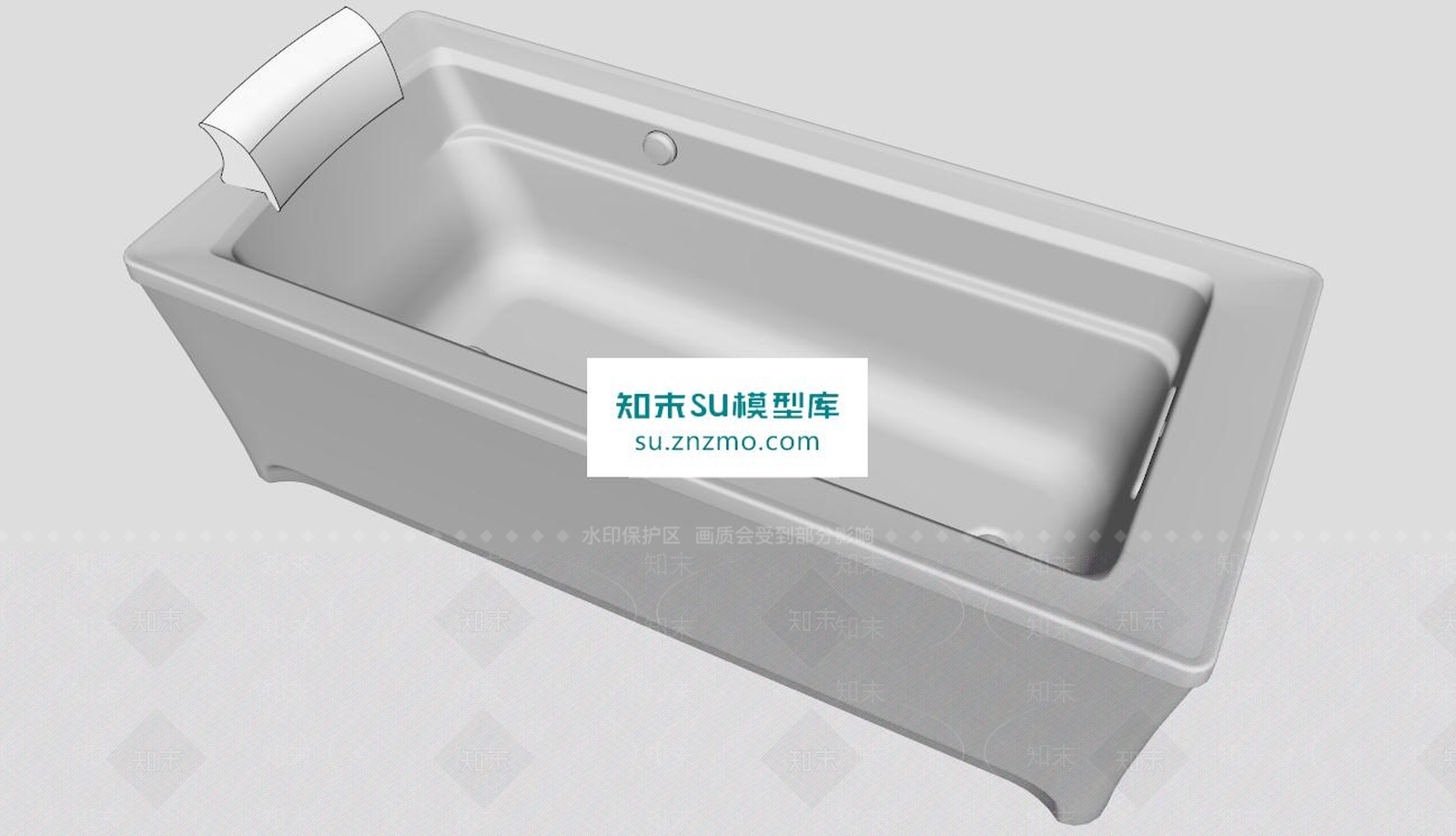 长方形浴缸SU模型下载【ID:172530194】