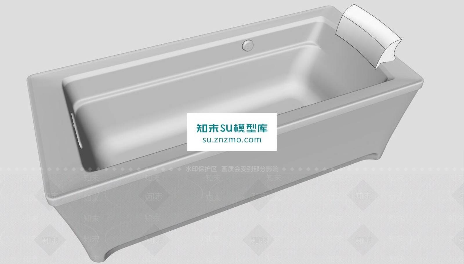 长方形浴缸SU模型下载【ID:172530194】