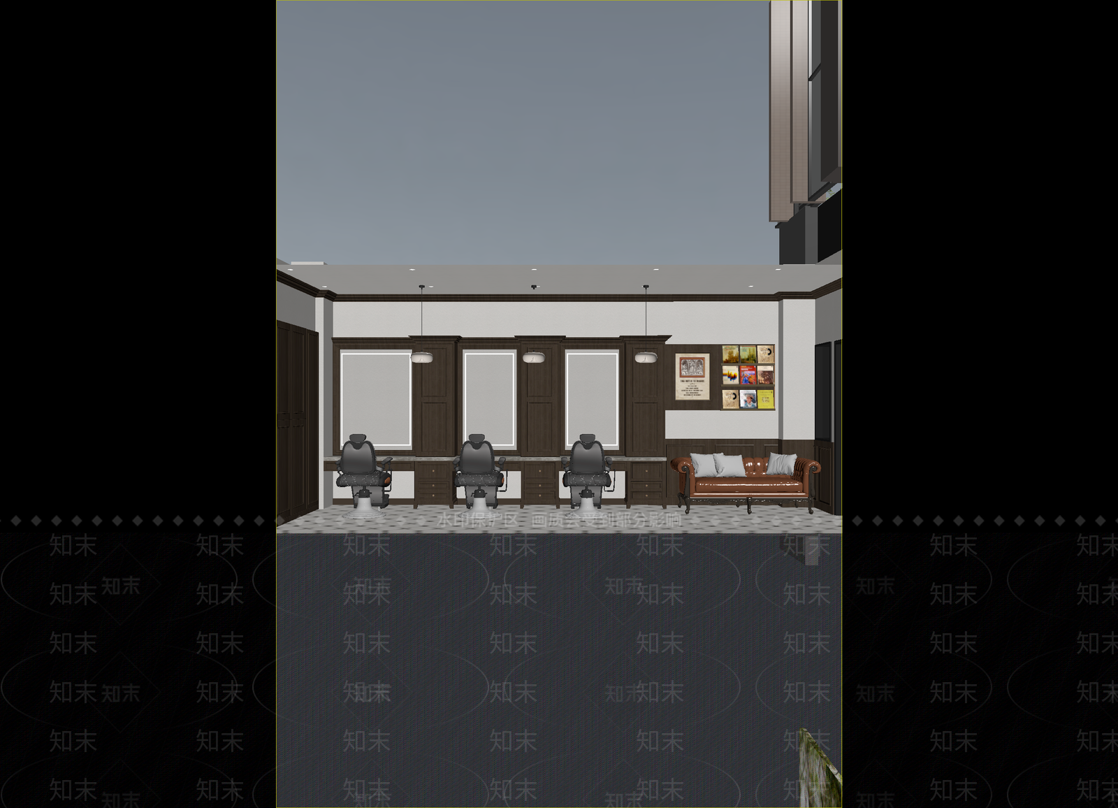 复古美发店3D模型下载【ID:1215088107】