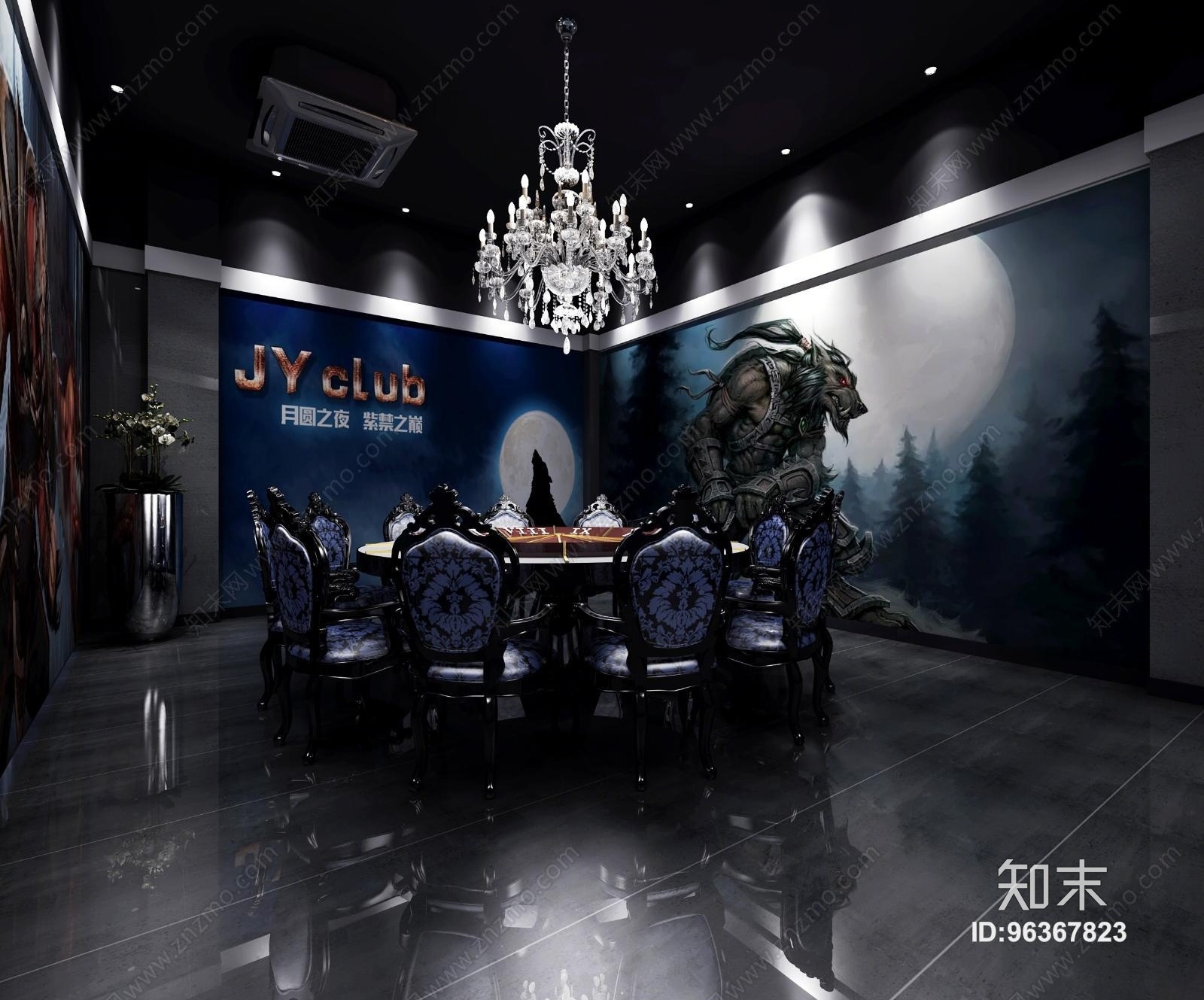 网吧棋牌室3D模型下载【ID:96367823】