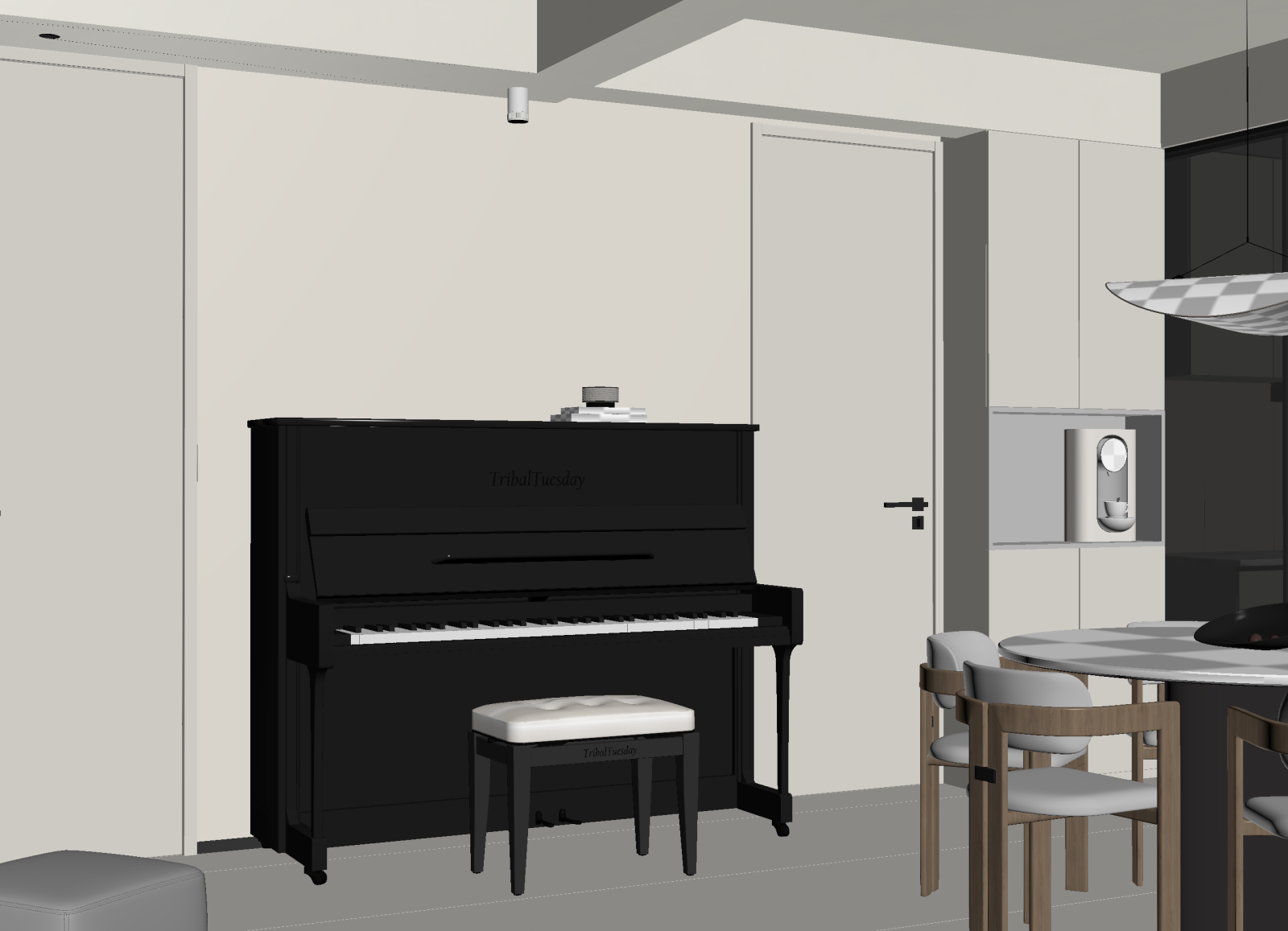 现代家居餐厅3D模型下载【ID:1215060539】