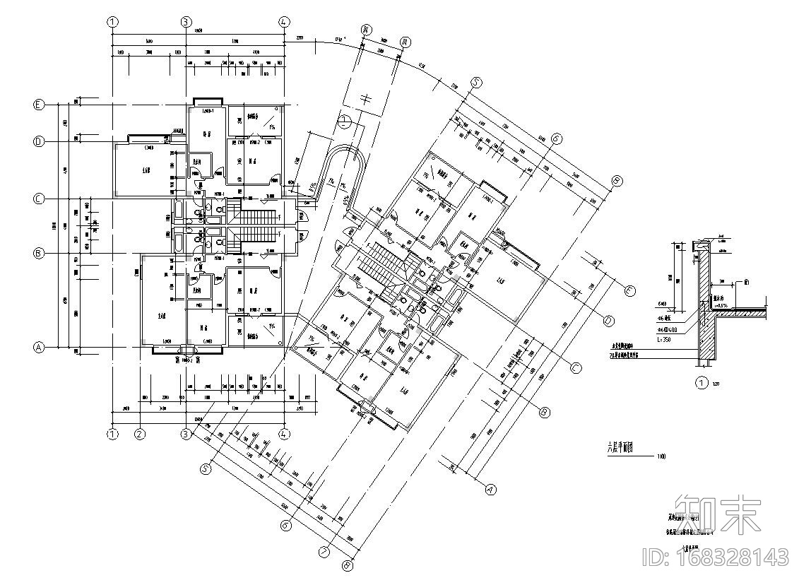 复式公寓建筑户型设计图施工图下载【ID:168328143】