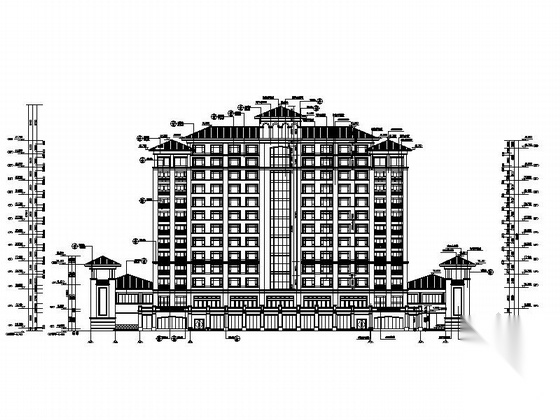 [广东]13层现代风格星级酒店建筑设计施工图cad施工图下载【ID:166724118】