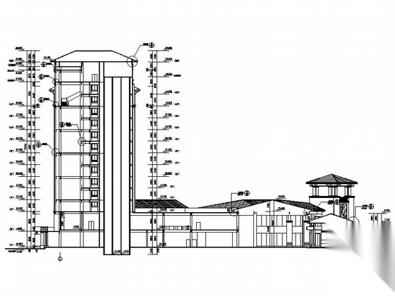 [广东]13层现代风格星级酒店建筑设计施工图cad施工图下载【ID:166724118】