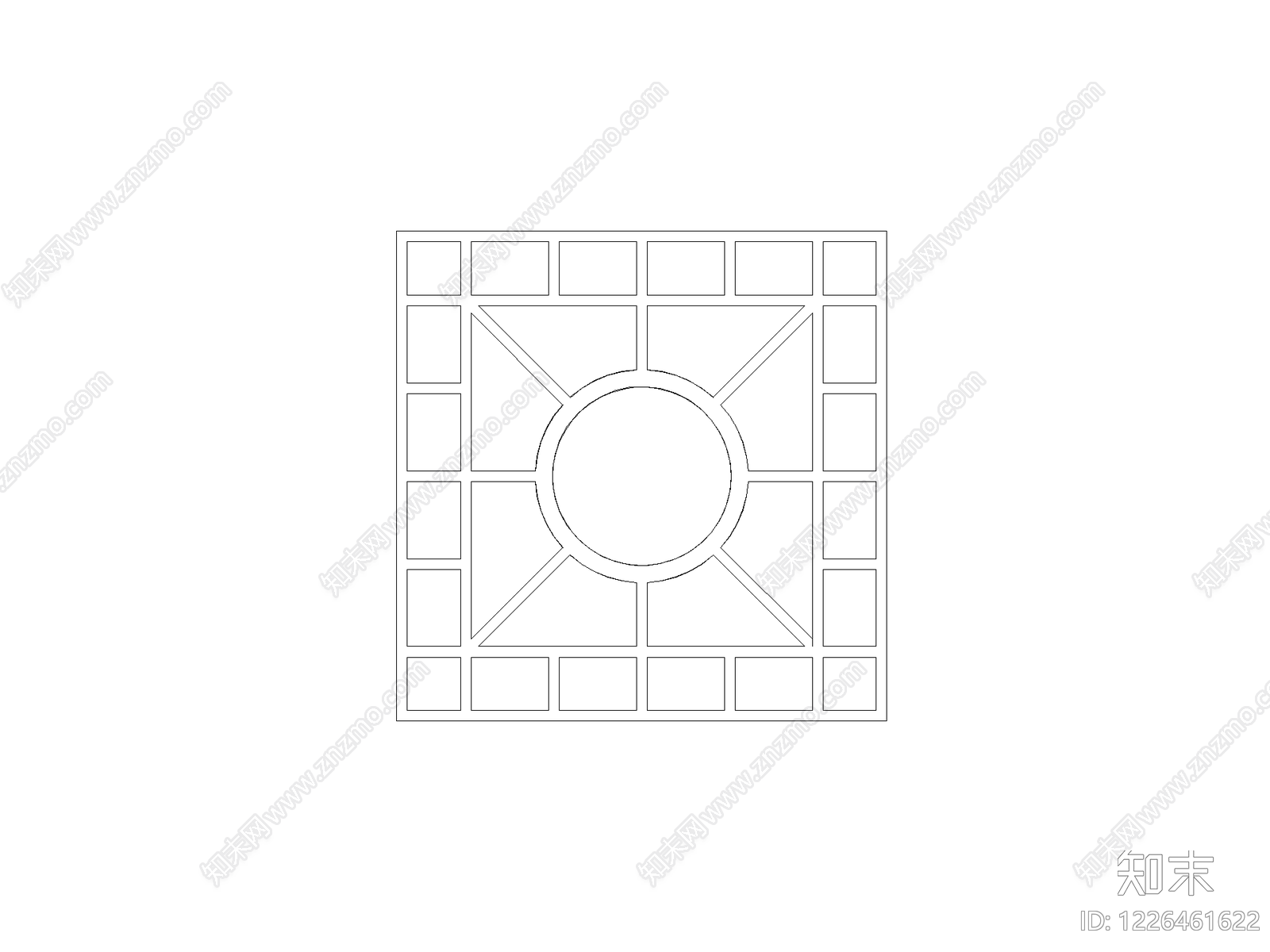 格栅装饰构件cad施工图下载【ID:1226461622】