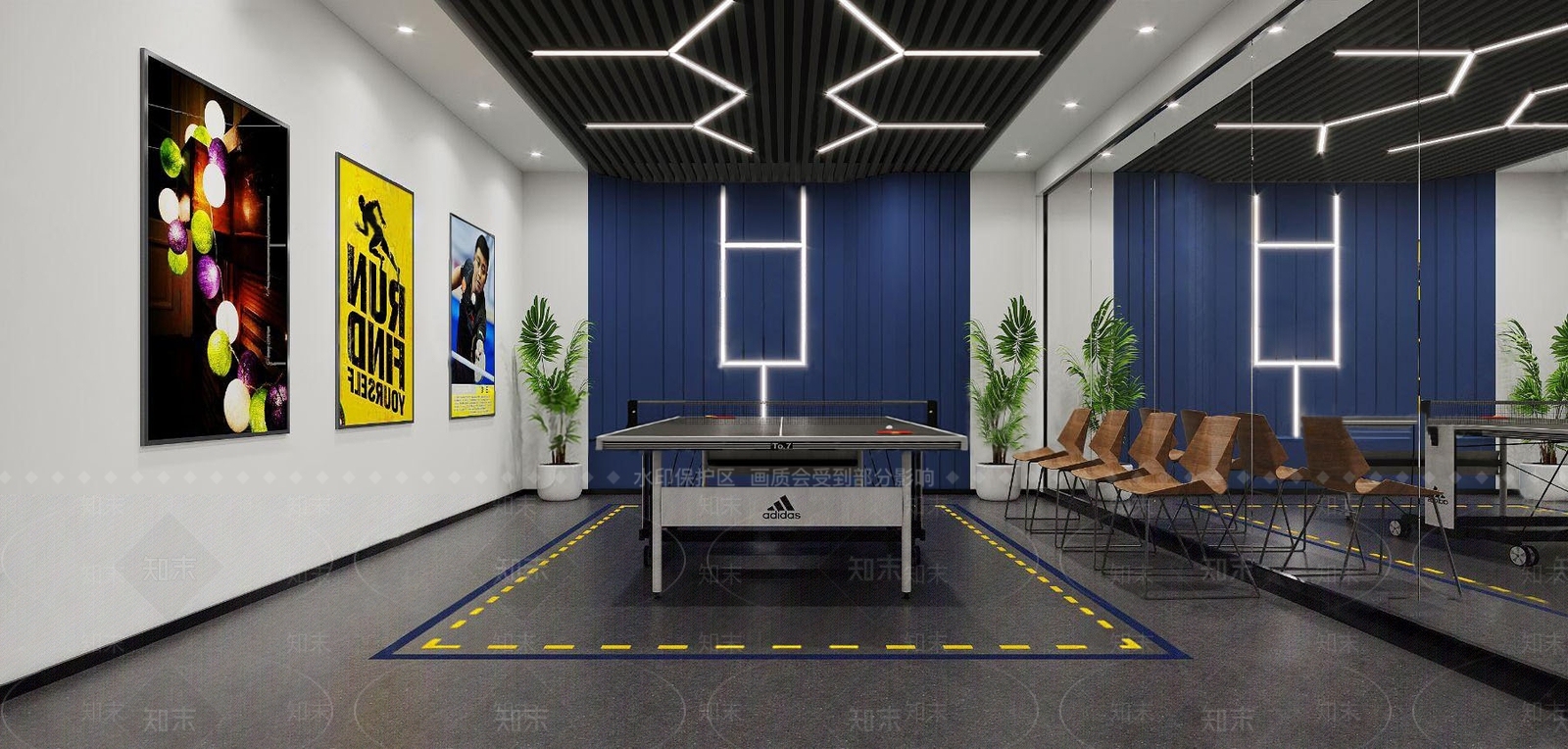 工业风乒乓球馆3D模型下载【ID:194327484】