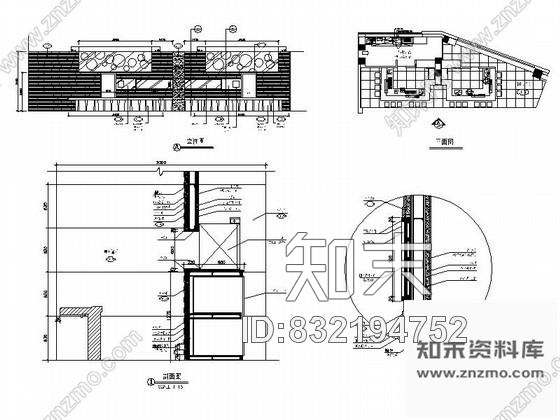 图块/节点日餐寿司料理背墙剖示详图cad施工图下载【ID:832194752】