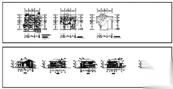 二层别墅设计建筑方案图（294.4平方米）cad施工图下载【ID:149924103】