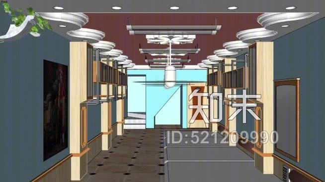 展厅完美细节SU模型下载【ID:521209990】