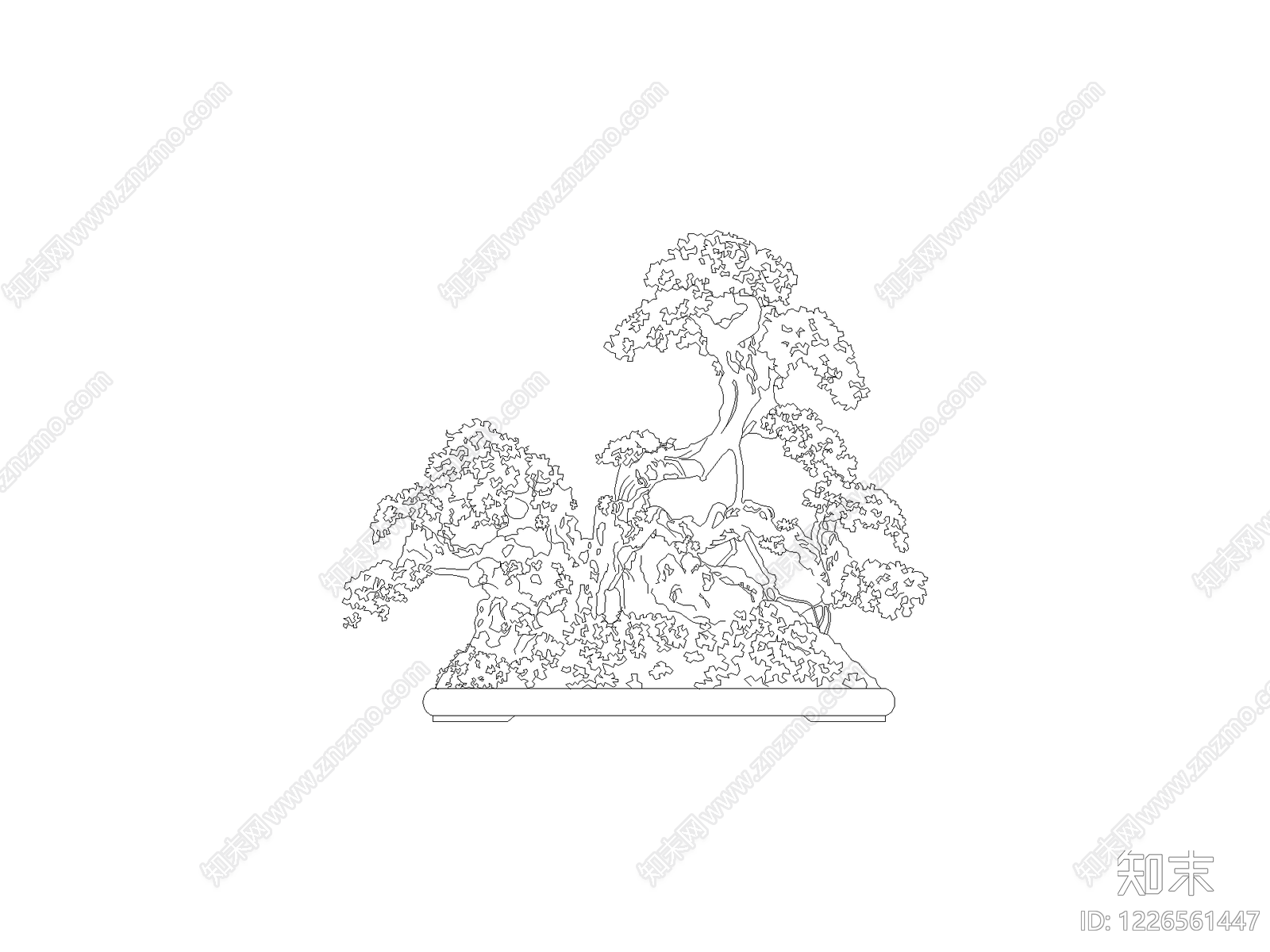 种绿植盆栽图块cad施工图下载【ID:1226561447】
