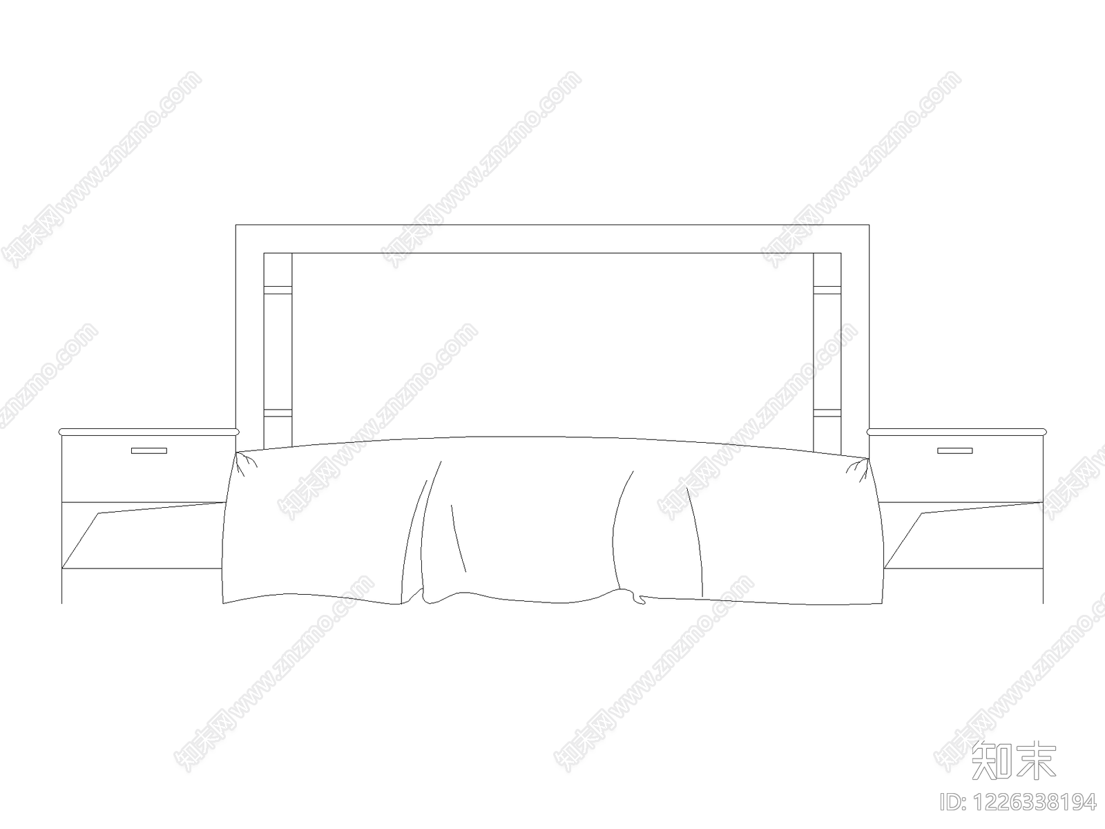 现代床CAD图纸