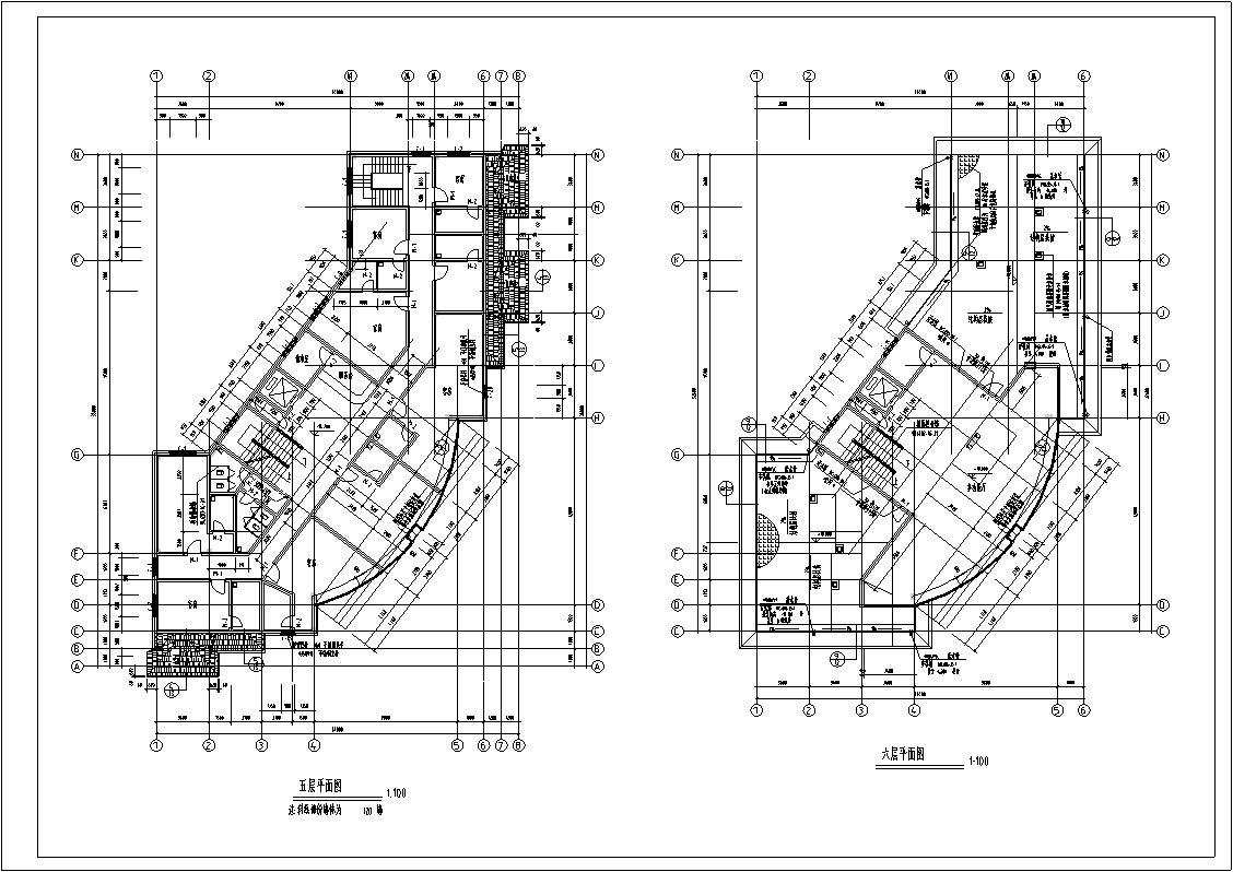 滨江新区新桥村小区会所建筑施工图cad施工图下载【ID:166451151】