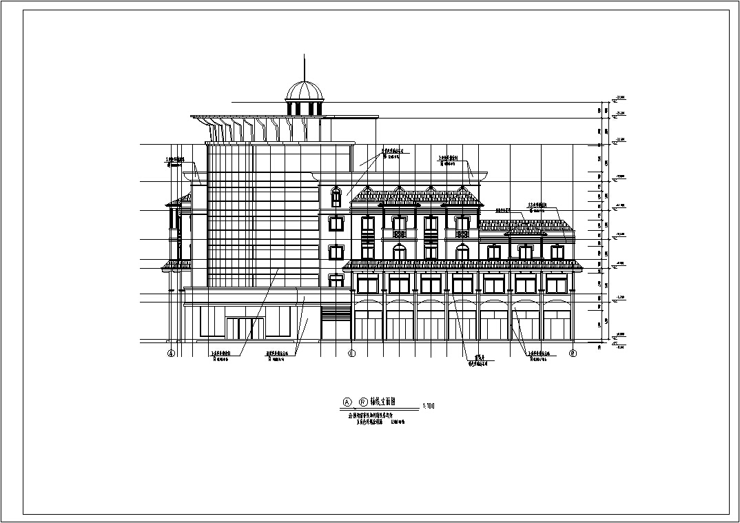 滨江新区新桥村小区会所建筑施工图cad施工图下载【ID:166451151】