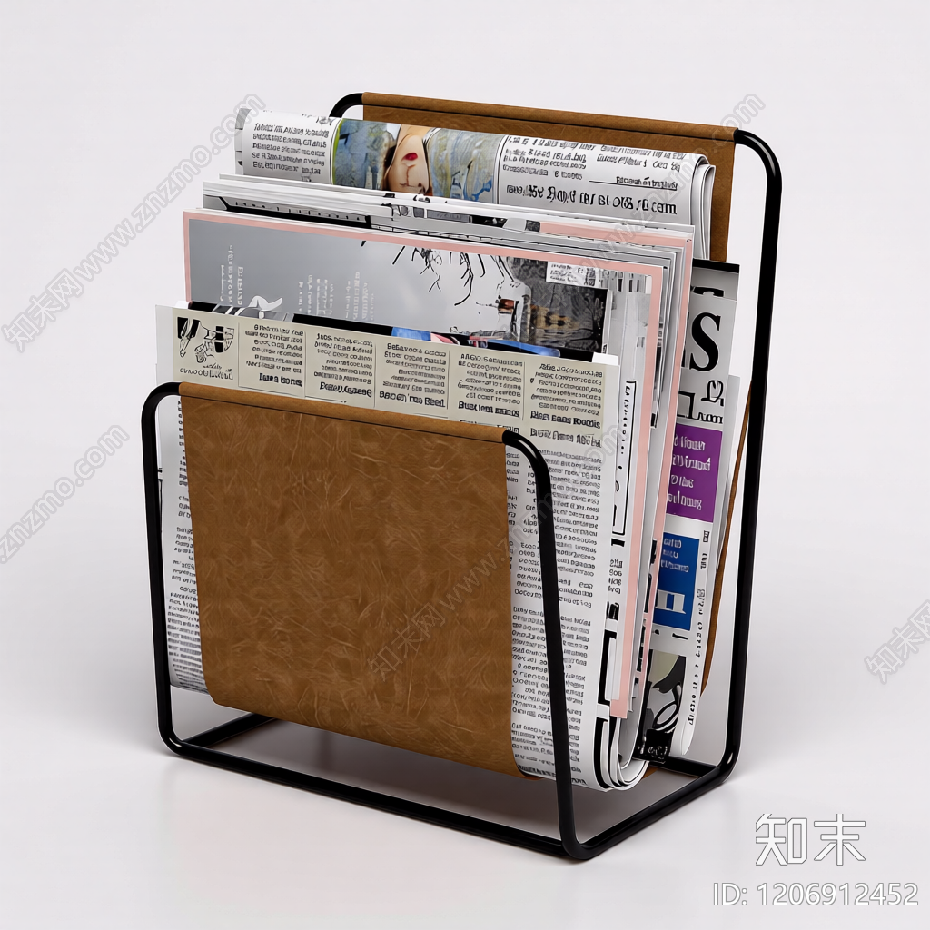 报纸架带杂志3D模型下载【ID:1206912452】