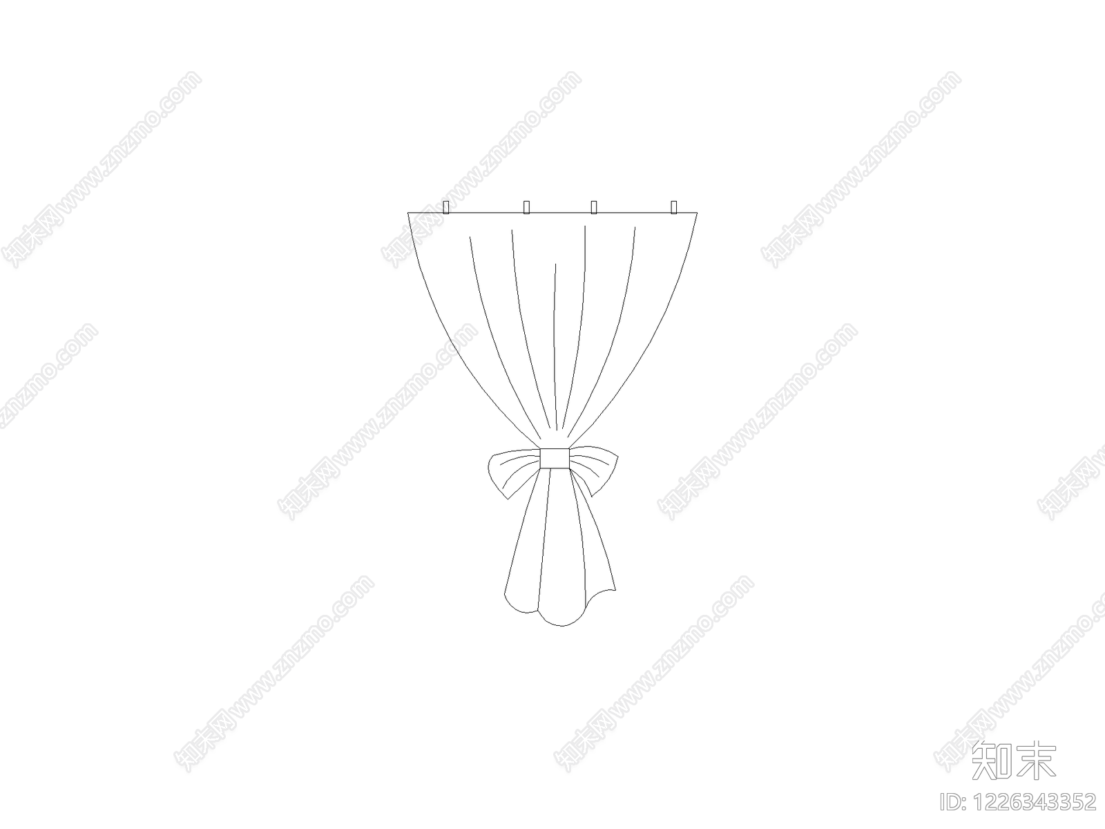 窗帘cad施工图下载【ID:1226343352】