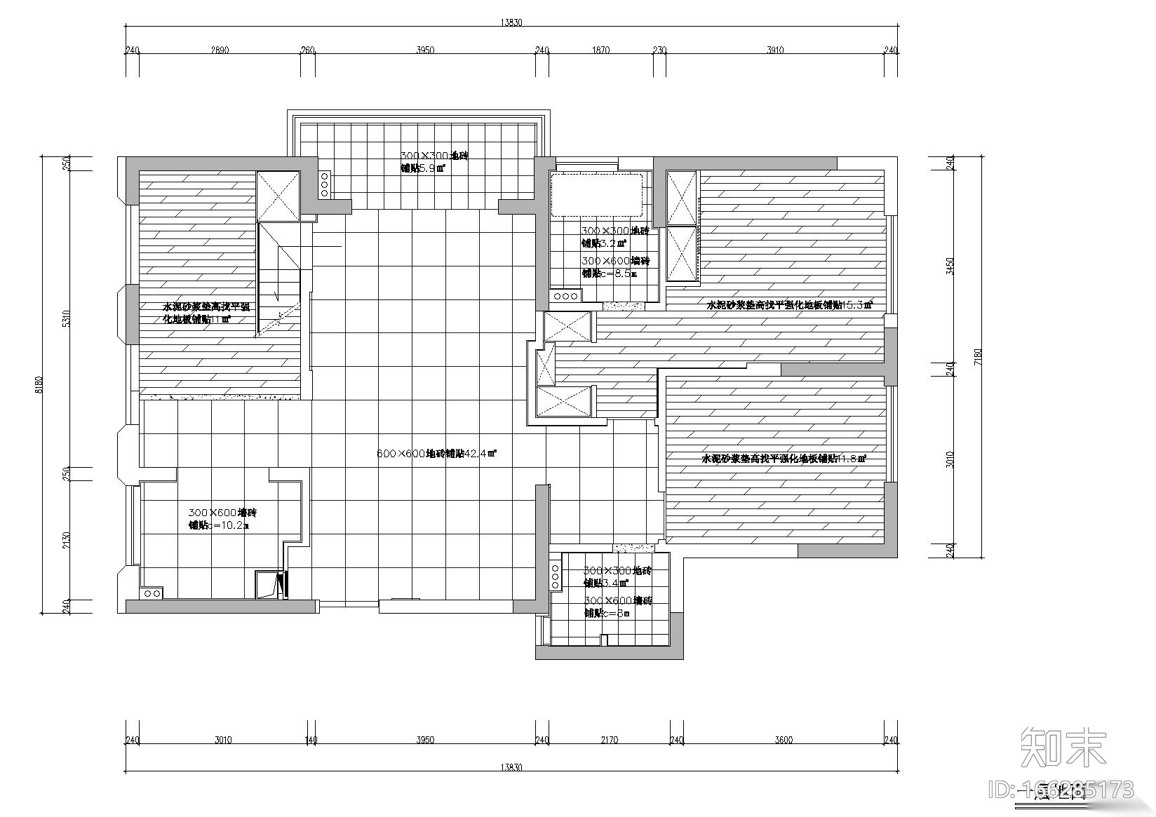 [浙江]杭州春江水苑1号楼CAD施工图+效果图cad施工图下载【ID:166285173】