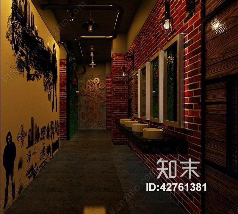 欧式古典酒店玄关过道3D模型下载【ID:42761381】