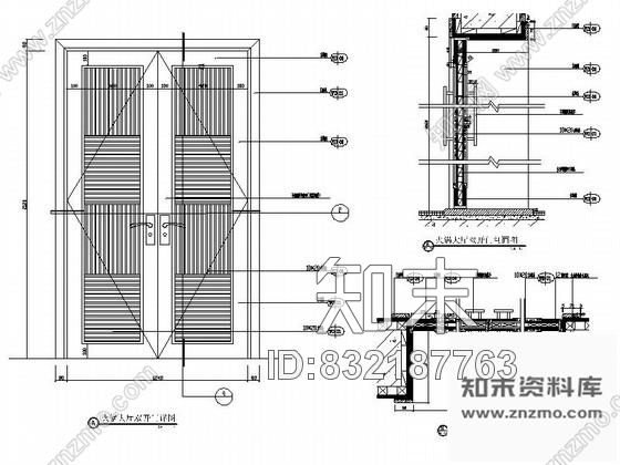 图块/节点深圳某商务酒店餐厅大厅门详图施工图下载【ID:832187763】