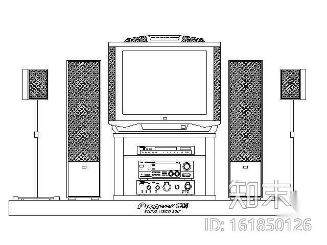 精选电视柜组合cad施工图下载【ID:161850126】