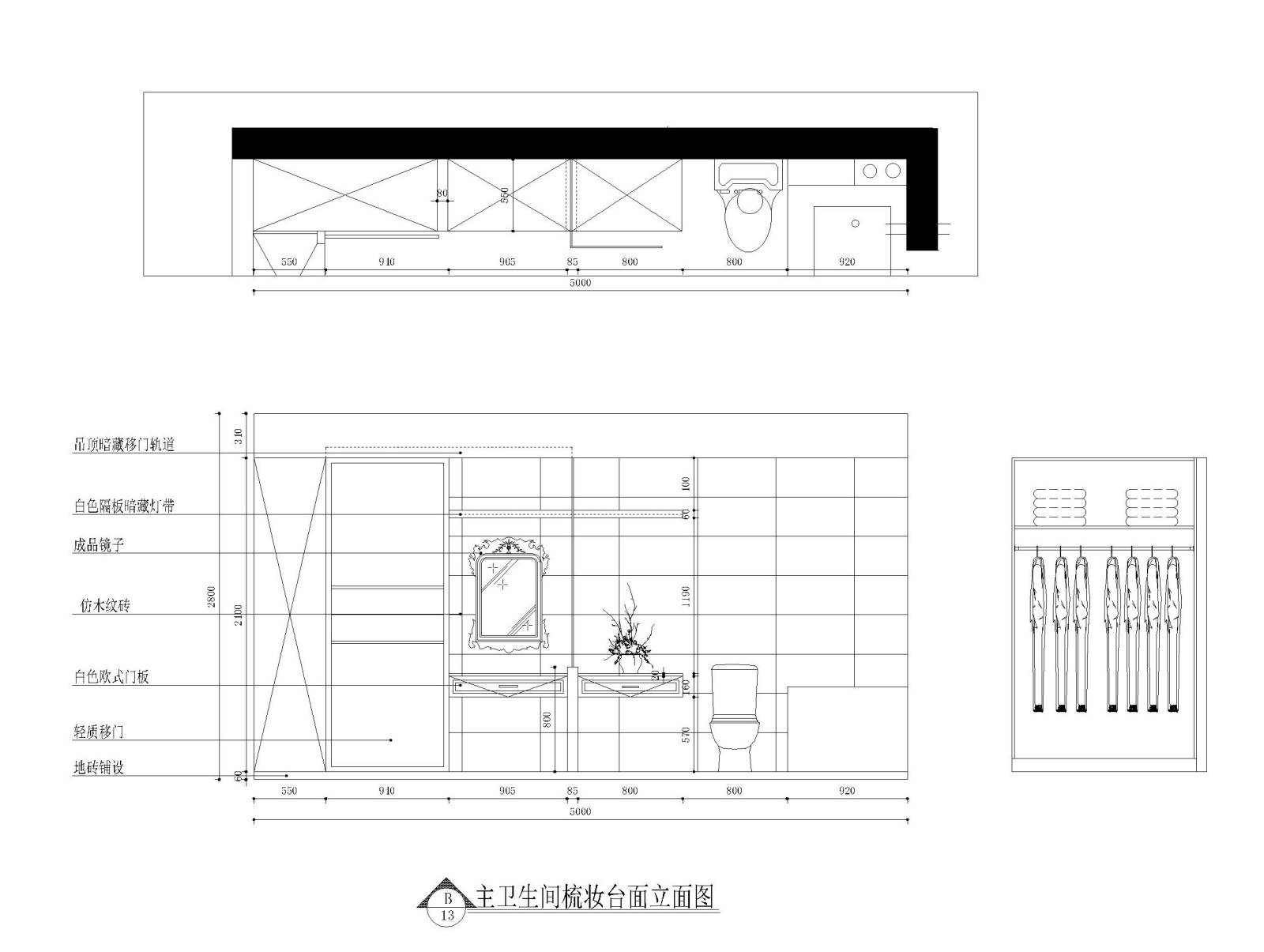 苏州130平现代简约风格三居室装修图纸施工图下载【ID:160079134】